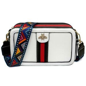 3546 Designer Crossbody Bag Bee Shoulder Purse Trendy Wide Strap Camera